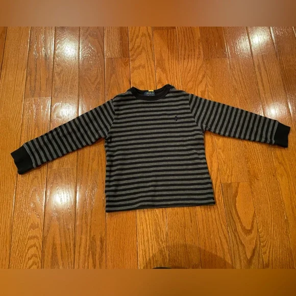 Polo Ralph Lauren Toddler Long Sleeve Shirt 3T Gray & Black - Picture 1 of 4
